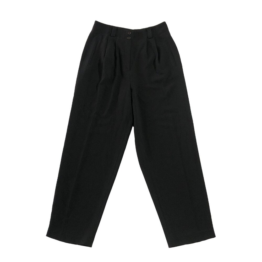 Cache Dress Pants Womens Size 14 High Waisted Black Pleated Belted Straight Leg